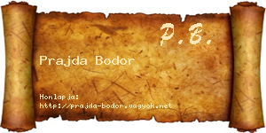 Prajda Bodor névjegykártya